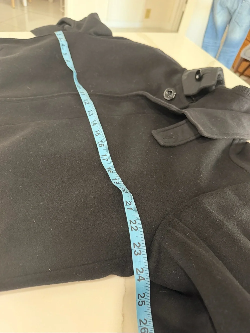 Hugo Boss Men Wool Cashmere Jacket Black Coat Size 46R Overcoat Button Front